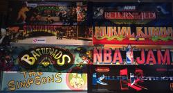 1 LOT- 1990's ARCADE GAME MARQUEE'S TRANSLITES