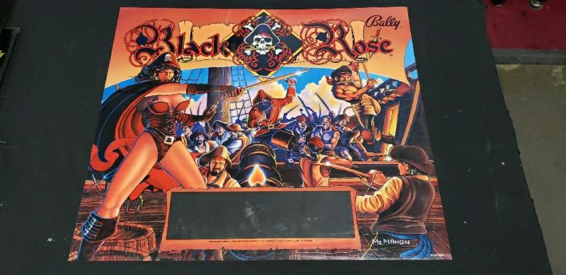 BLACK ROSE BALLY PINBALL TRANSLITE ONLY