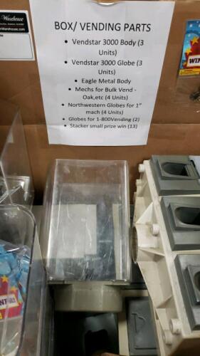 1 LOT- BOX LOT BULK VENDING PARTS MISC.