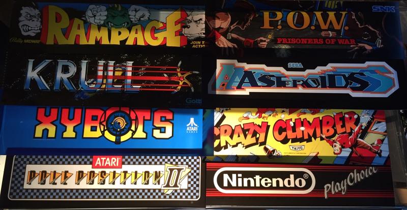 1 LOT- ARCADE GAME MARQUEE'S 80'S NEW NINTENDO ATARI SEGA TAITO