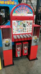 2-2", 2-1" 6 SELECT STICKER CAPSULE COMBO BULK VENDING RACK