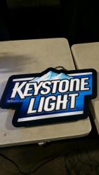 1 LOT - KEYSTONE LIGHT BEER DISTRIBUTOR NEON SIGN LIGHTED