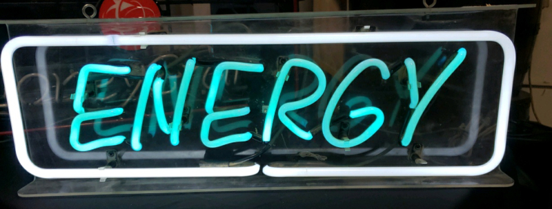 1 LOT- NEON SIGN "ENERGY" 32"x11" GLASS TUBE NEON