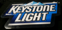 1 LOT- KEYSTONE LIGHT BEER LIGHTED SIGN 24"x14" - 2