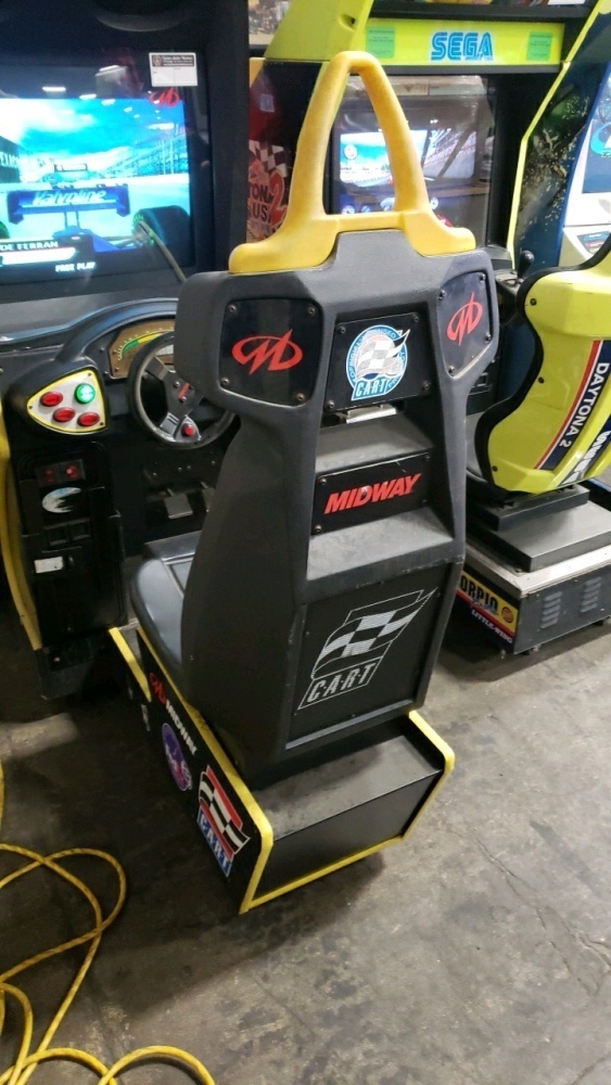【タイトル誤植レア】CageyストリングスオールデイズV.3 Powerplay CART FURY DELUXE SITDOWN RACING ARCADE GAME MIDWAY 38