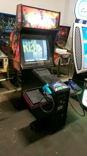 AREA 51 MAX FORCE COMBO UPRIGHT SHOOTER ARCADE GAME