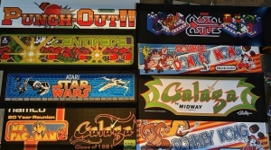 1 LOT- 80'S & 90'S ARCADE GAME MARQUEE TRANSLITES #2 STAR WARS,DONKEY KONG,BALLY MIDWAY, ATARI