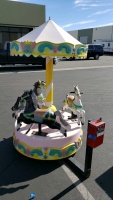 KIDDIE RIDE 3 HORSE CAROUSEL - 2