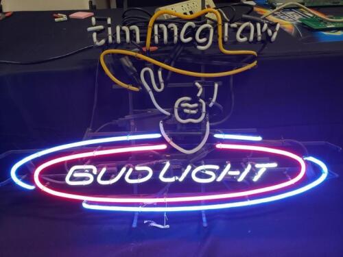 NEON SIGN BUD LIGHT TIM McGRAW