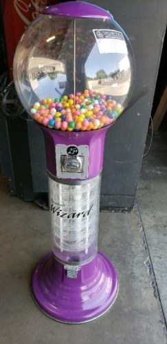 WIZARD GLOBE SPIRAL GUMBALL PURPLE VENDING MACHINE H