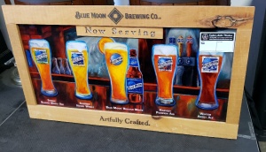 1 LOT- BLUE MOON BEER LIGHTED DISTRIBUTOR SIGN