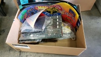 1 BOX LOT- ARCADE GAME PCB'S MISC. & MARQUEE'S - 3