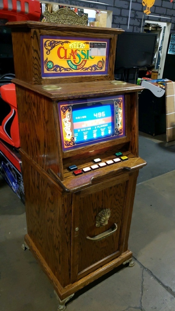 Rustic Poker Machine CLASSIC ROYAL FLUSH VIDEO POKER ANTIQUE SLOT MACHINE