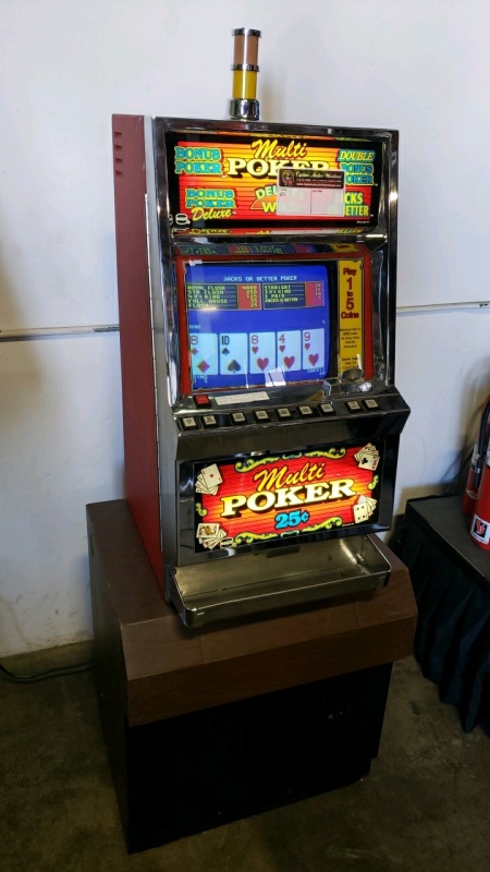 ANTIQUE MULTI VIDEO POKER UPRIGHT W/ STAND