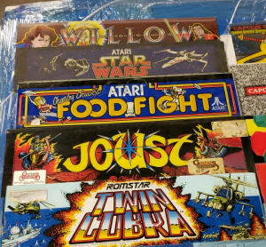 LOT OF 10 ARCADE GAME MARQUEE'S CLASSIC ETC.