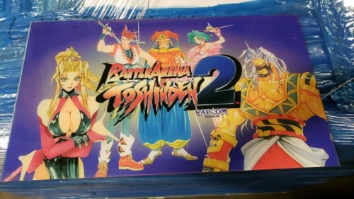 1 LOT- BIG BLUE CAPCOM MARQUEE "BATTLE ARENA TOSHINDEN 2"