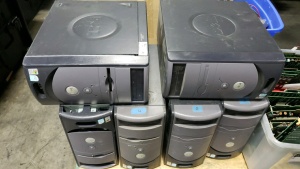 LOT OF 6 DELL COMPUTER TOWERS. MISC ARCADE GAMES