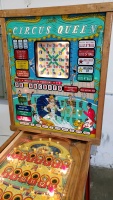 CIRCUS QUEEN ANTIQUE BINGO WOOD RAIL AMUSMENT GAME - 5