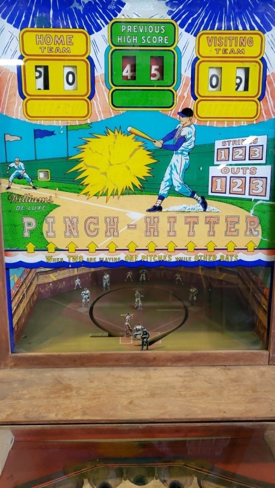 ピンチヒッターページ　qm 1959 WILLIAMS PINCH HITTER ELECTRO MECHANICAL PITCH & BAT ARCADE