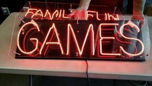 1 LOT- "GAMES" NEON GLASS TUBE SIGN