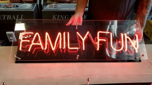1 LOT- "FAMILY FUN" NEON GLASS TUBE SIGN