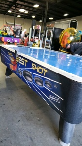 AIR HOCKEY DYNAMO "BEST SHOT" W/ BILL ACCEPTOR & COIN DOOR